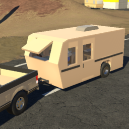 Simple Low Brick Camping Trailer (desert)