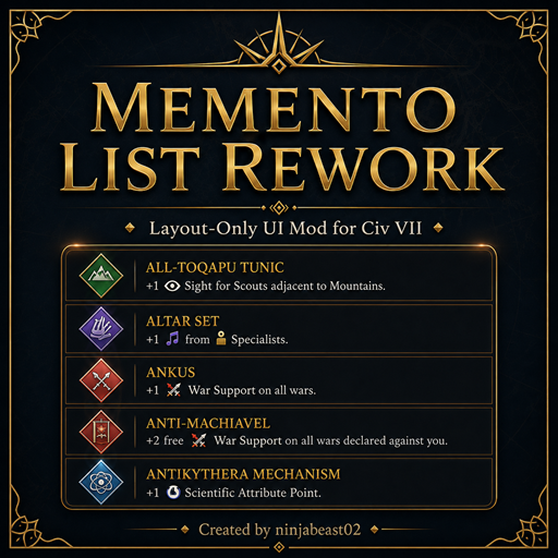 Memento List Rework