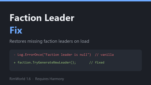 Faction Leader Fix