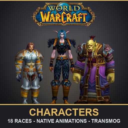 🧩 World of Warcraft (1.12.1) – Playable Characters Megapack (All Outfits)