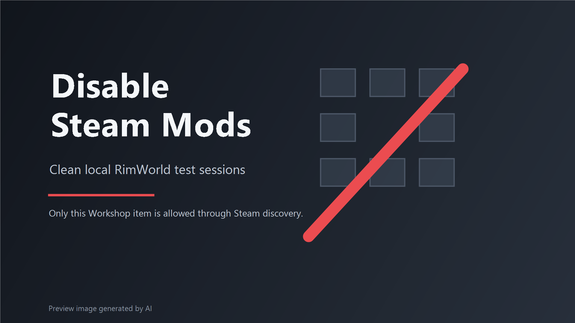 Disable Steam Mods mod preview for RimWorld