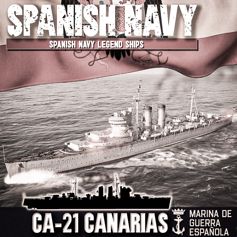 Spanish Navy Legend Ships: CA-21 Canarias Heavy Cruiser preview