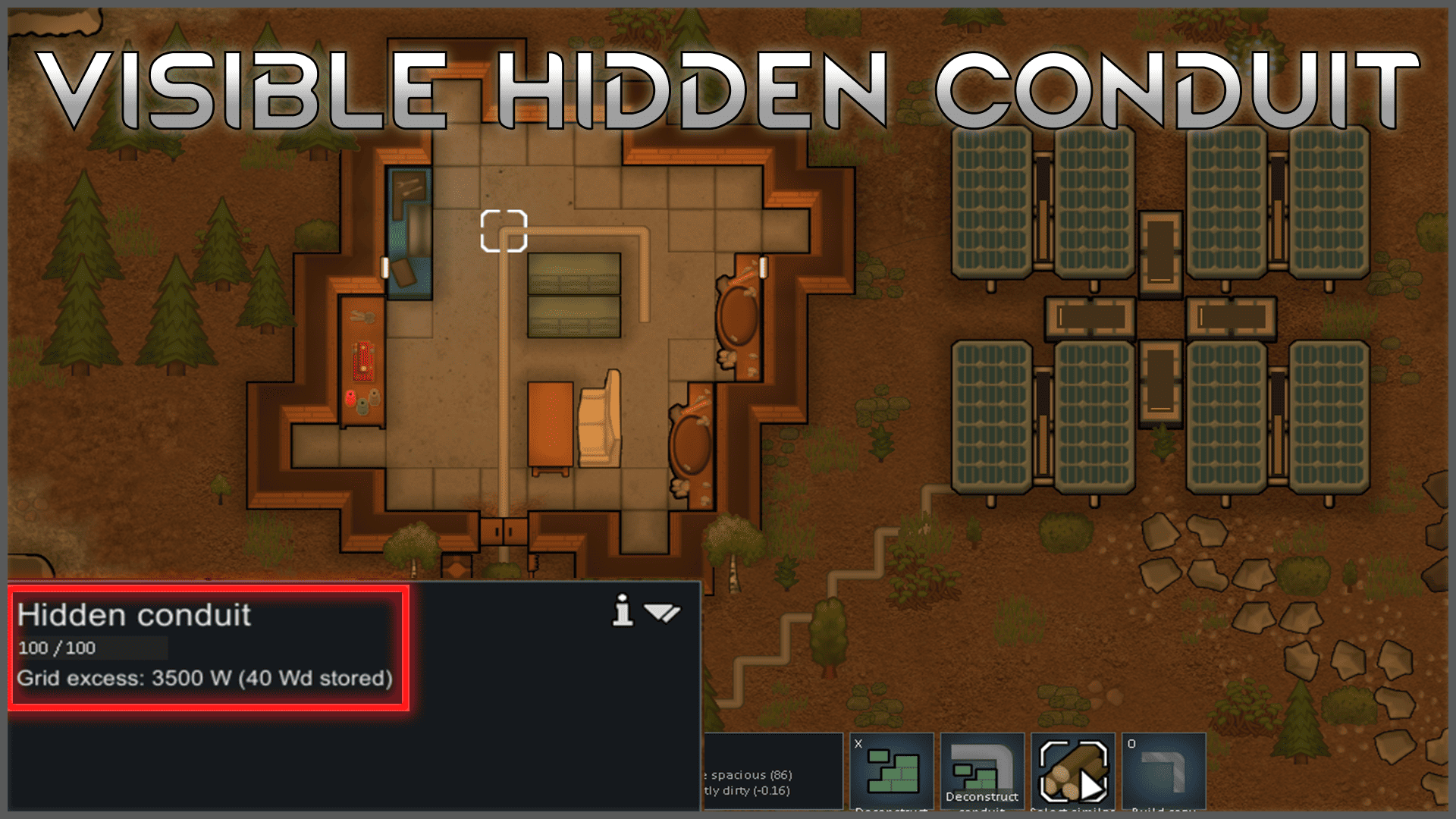Visible hidden conduit