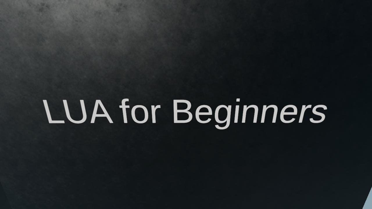 Learn LUA