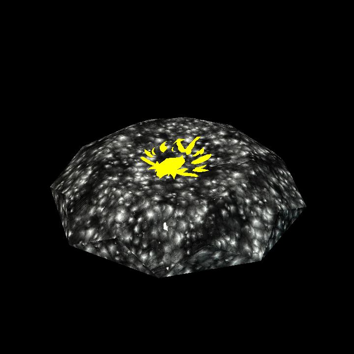 A glowing sigil stone D - flame