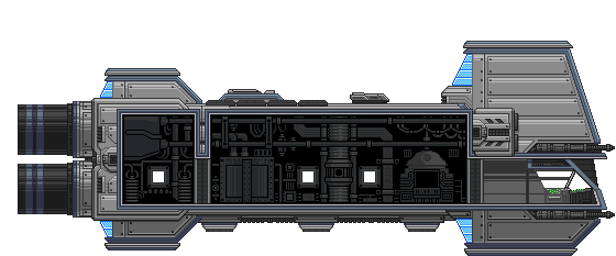 Human ship but player station colour (blue)
