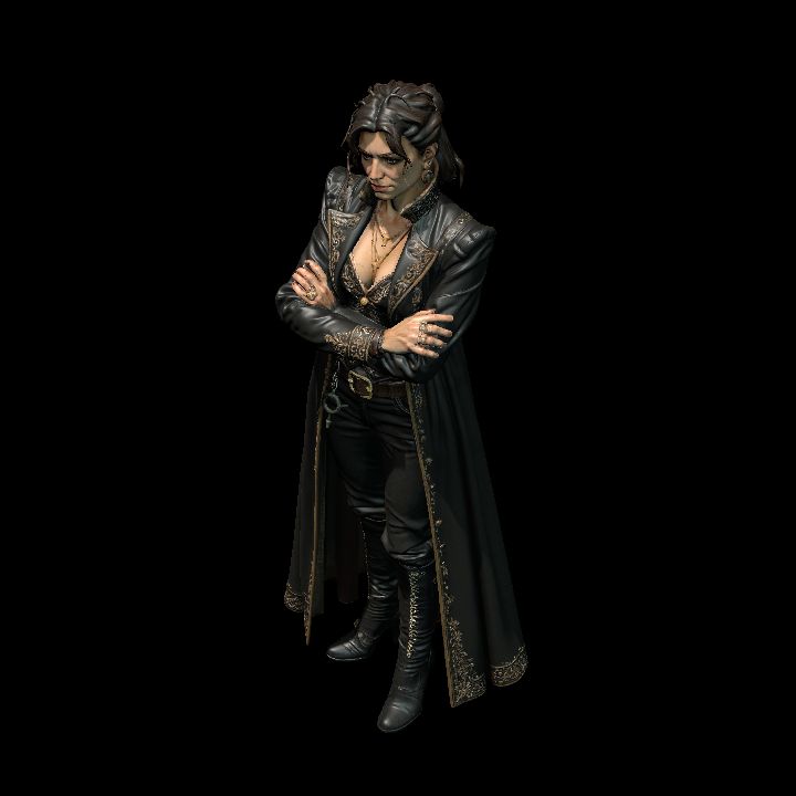 female thug in finery