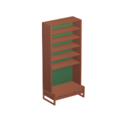 Cabinet - narrow, shelves on top