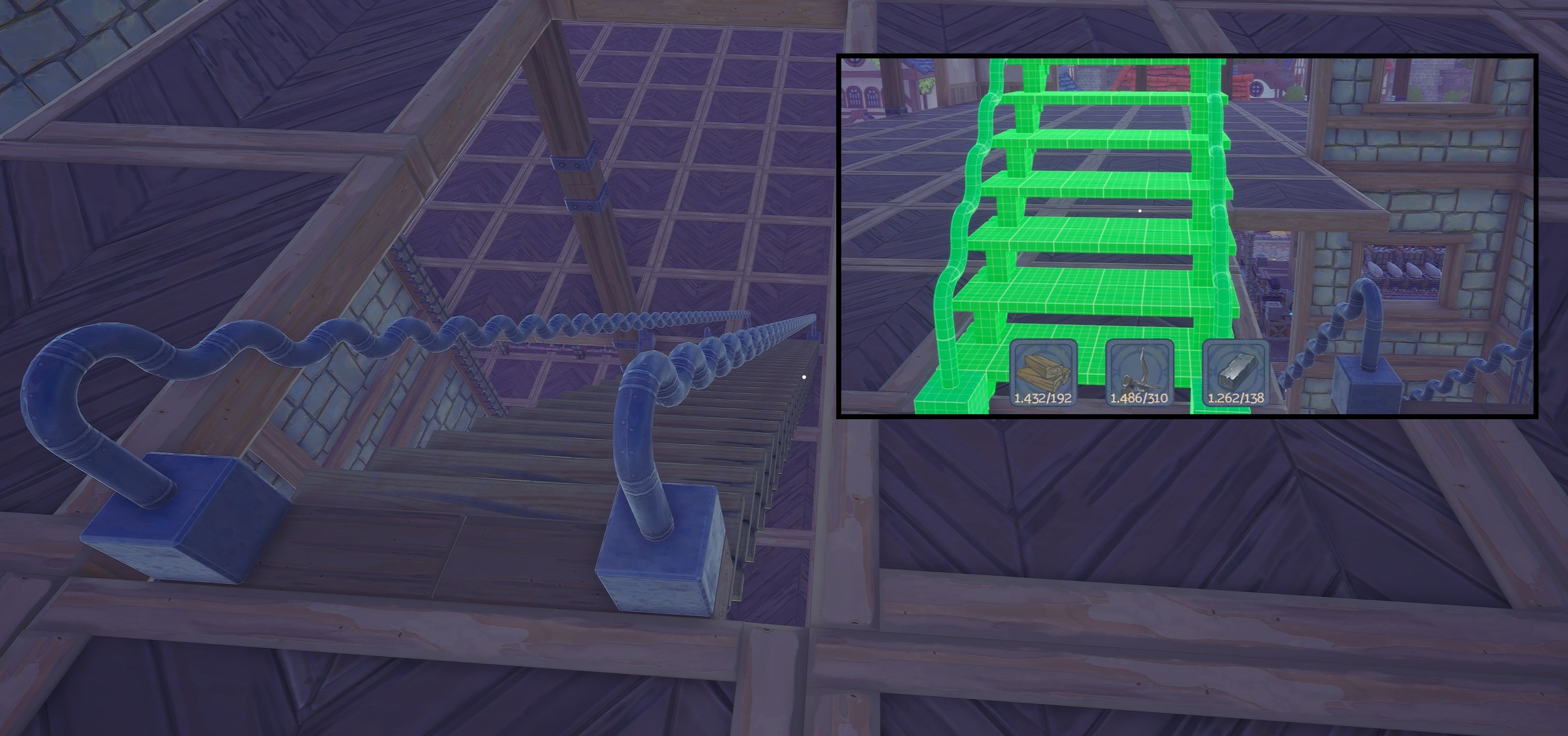 Two-story staircase