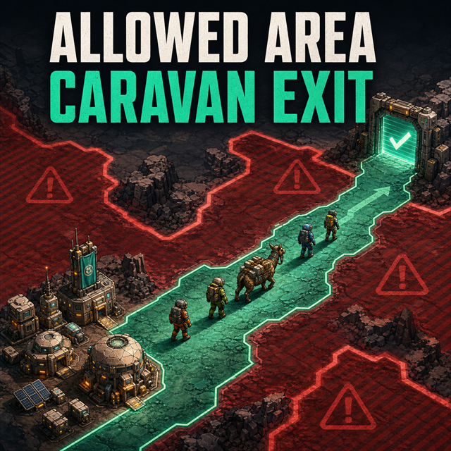 Allowed Area Caravan Exit mod preview for RimWorld