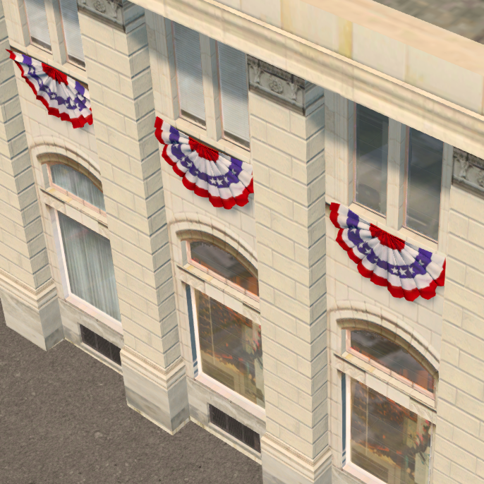 Detailed American Flag Bunting