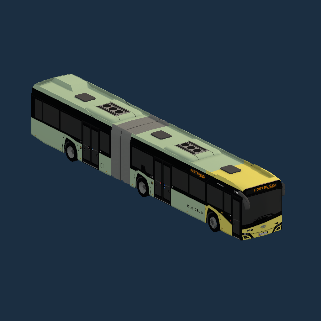 VVT Postbus - Solaris Urbino IV 18 (3D) - VVT Design 2023 - gelb-mint (kreuz-quer)
