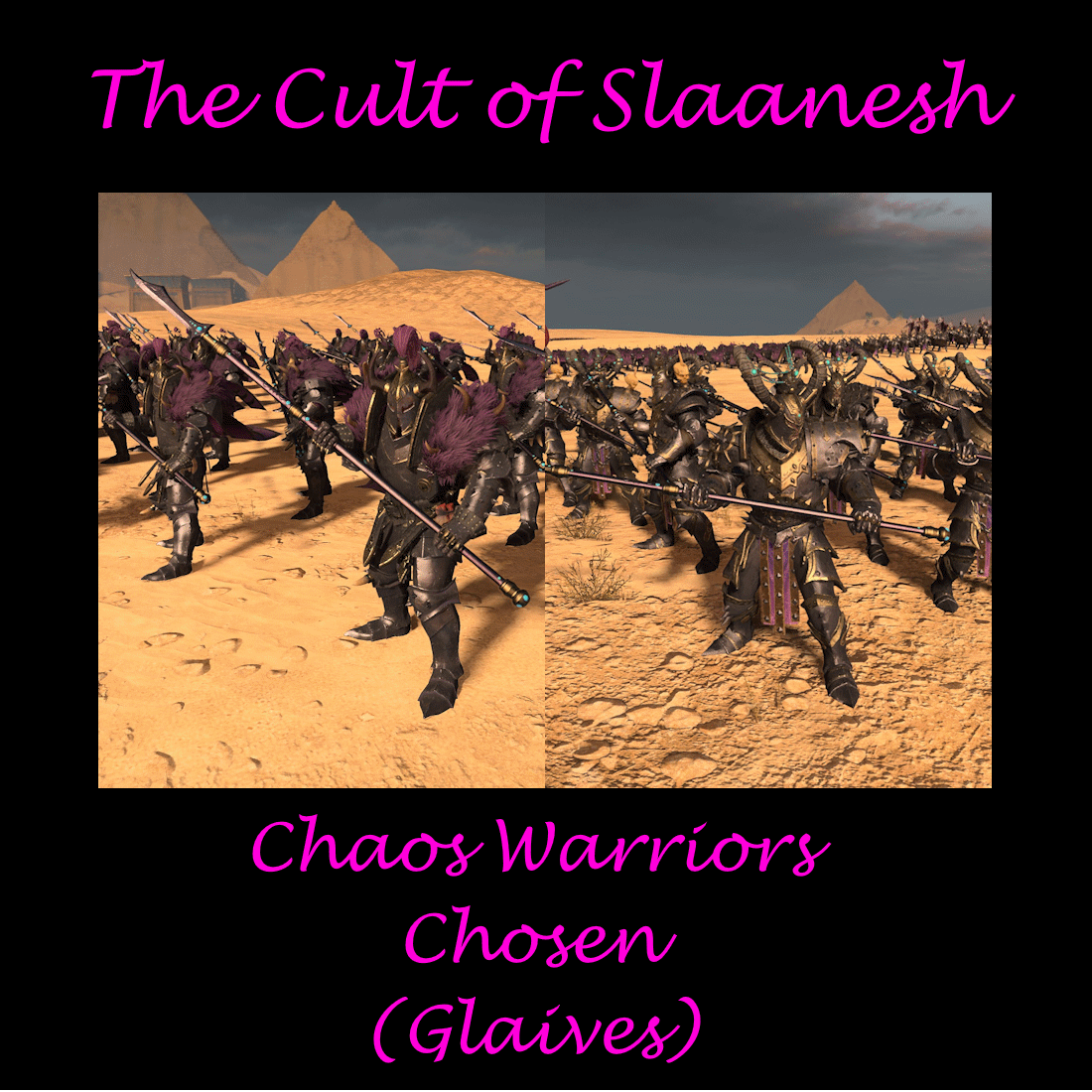 [Slaanesh/Dark Elves]Chaos Warriors and Chosen of Slaanesh with Glaives for Morathi