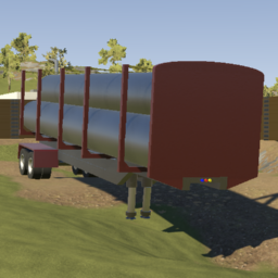44Ft Logger Trailer with metal pipes