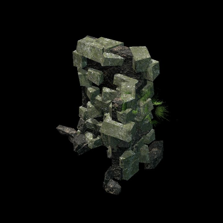 Jungle Ruins - Wall corner 1 A