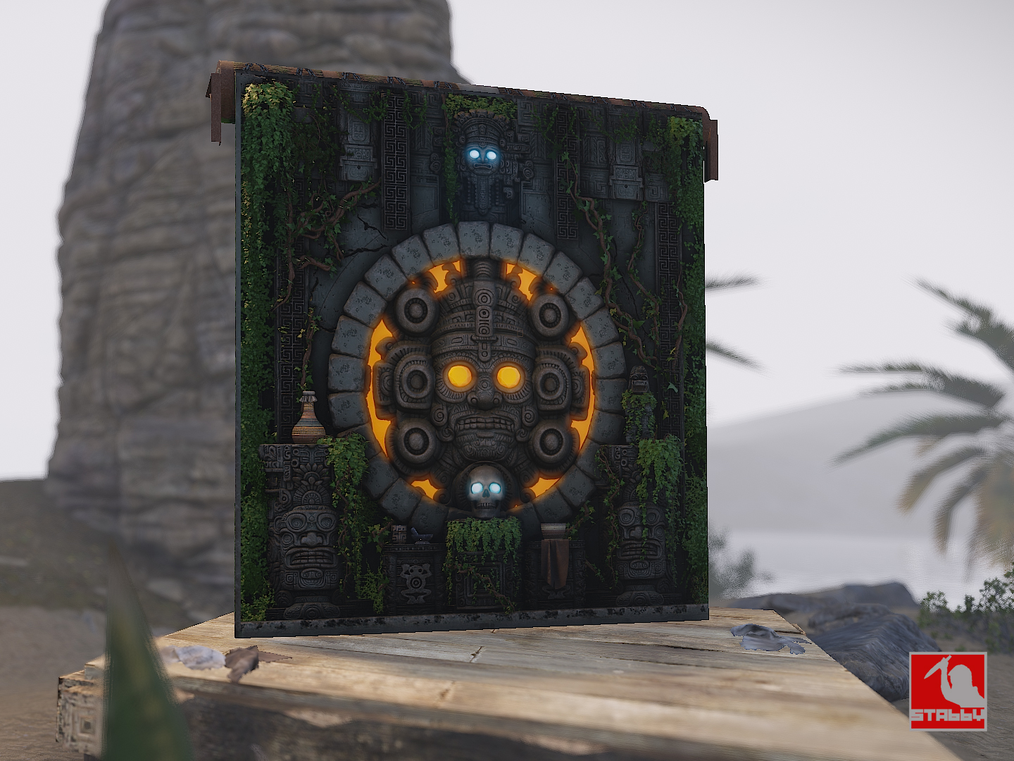 Forbidden Mayan Temple Garage Door thumbnail 5