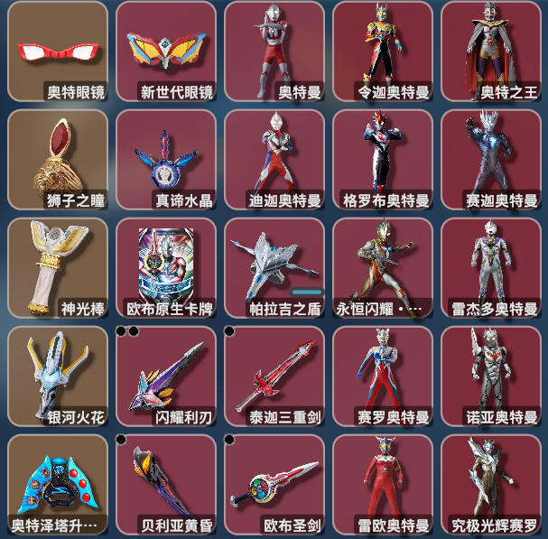 奥特曼系列收藏品、图腾和装备（Ultraman-series Collectibles、Totems and Equipments）