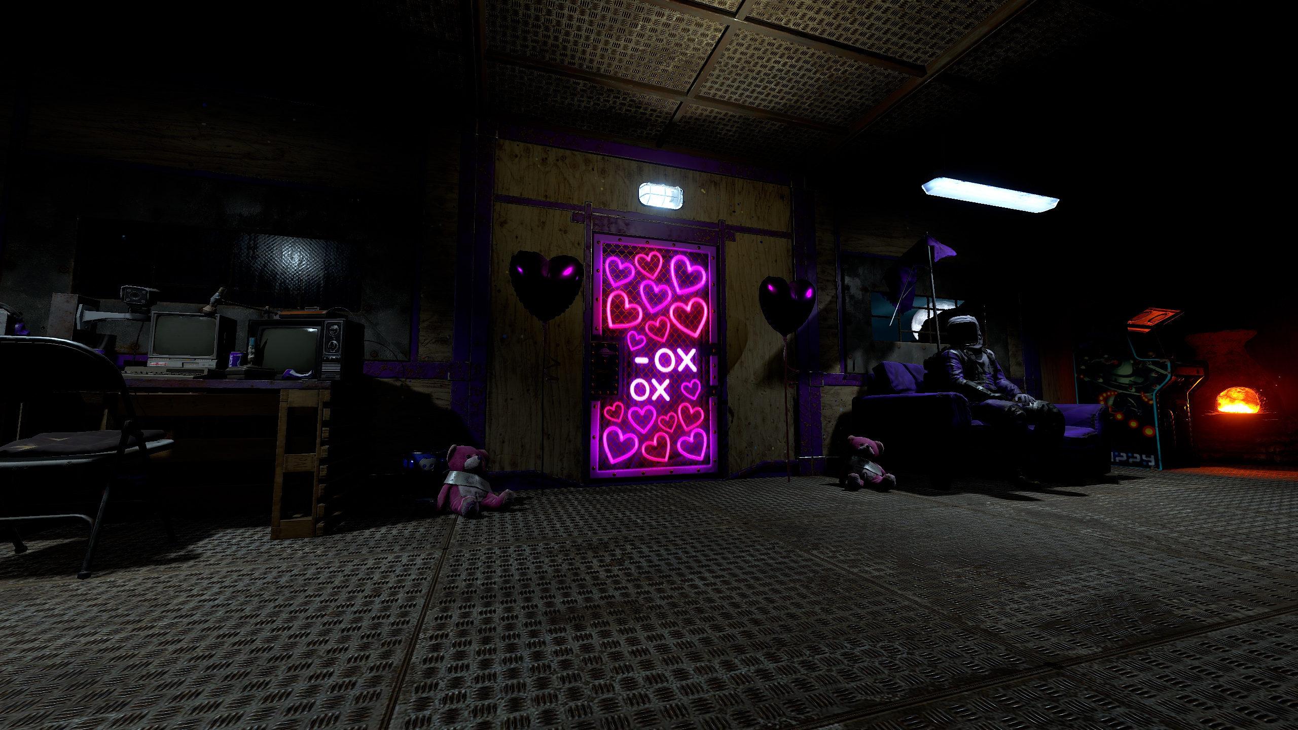 Neon Hearts Sheet Metal Door
