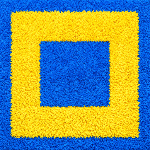 BLUE & YELLOW SHAG PILE