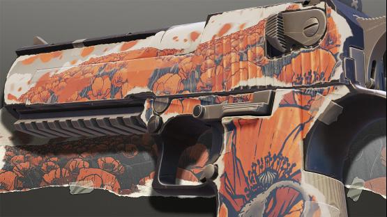Desert Eagle | Paper Collage (Windblown Poppies)