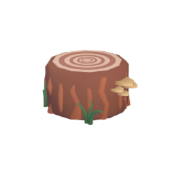 Log with mushrooms
