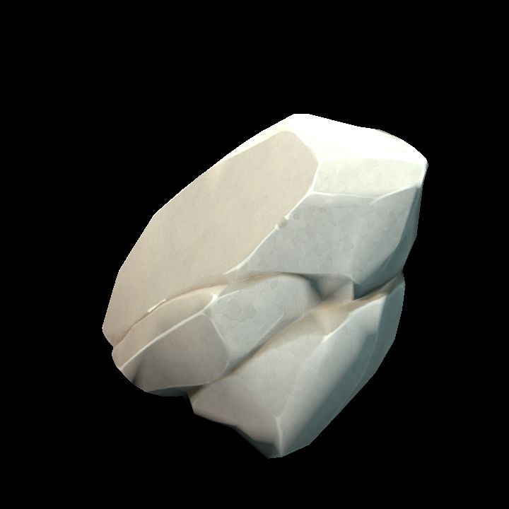 Rock - white, low-poly - 02A preview