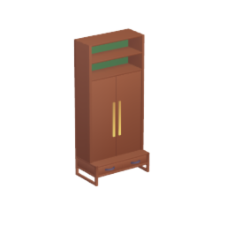 Cabinet - Narrow, shelves on bottom, with doors