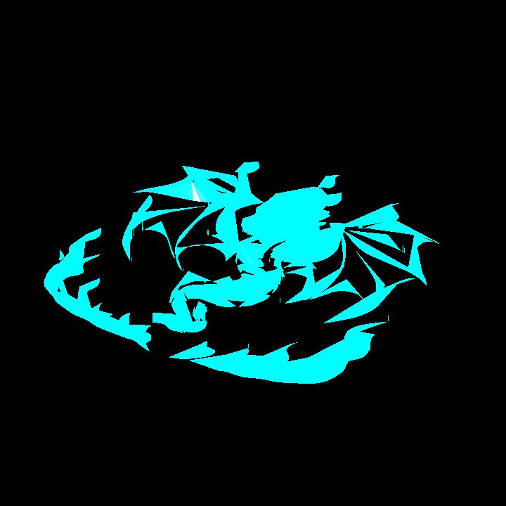 A glowing sigil - blue dragon