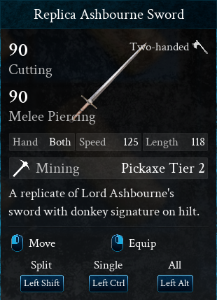 Lord Ashbournes Replica Sword