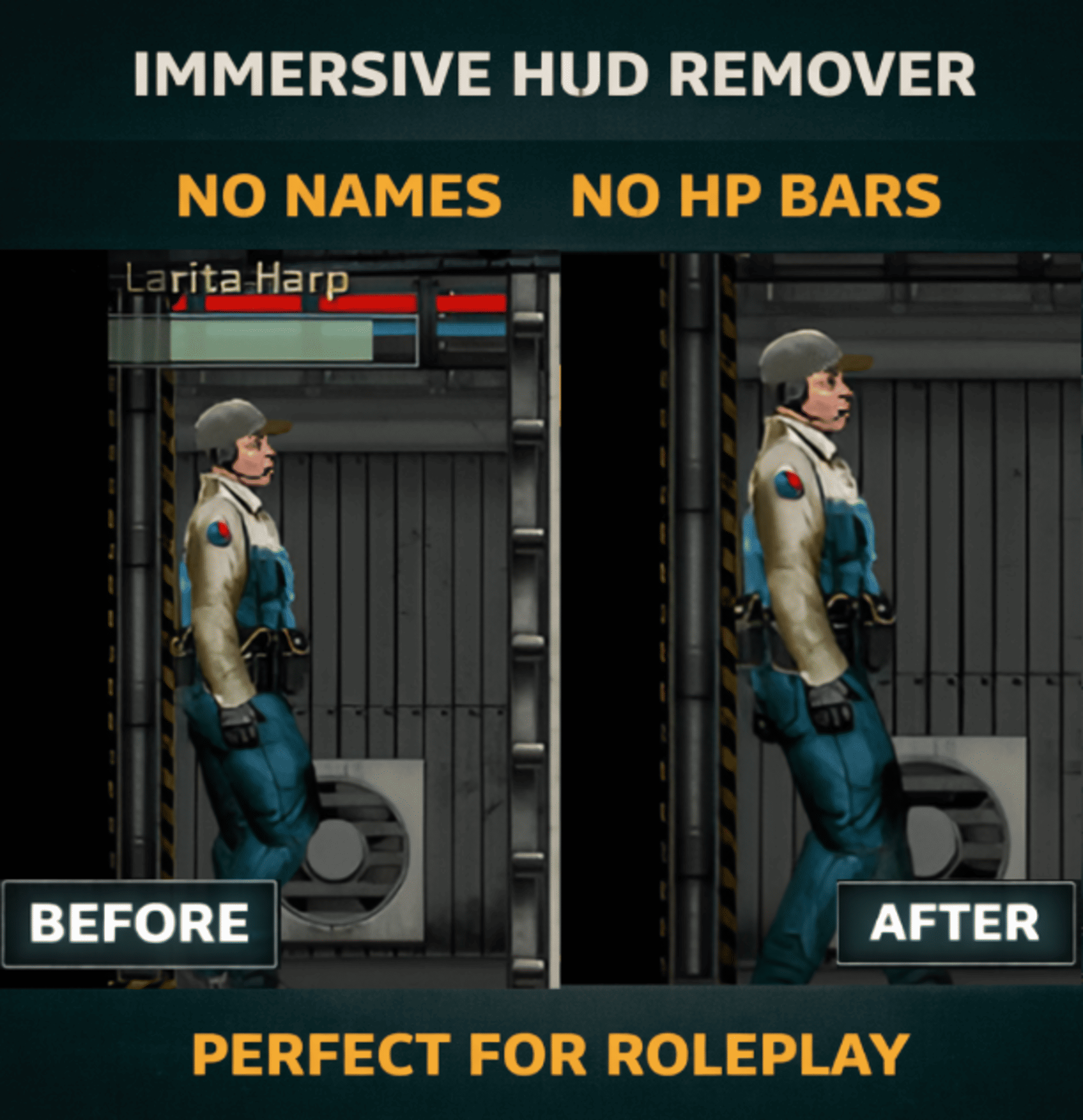 Immersive Overhead HUD Remover (No Nameplates / HP Bars) – Barotrauma Mod