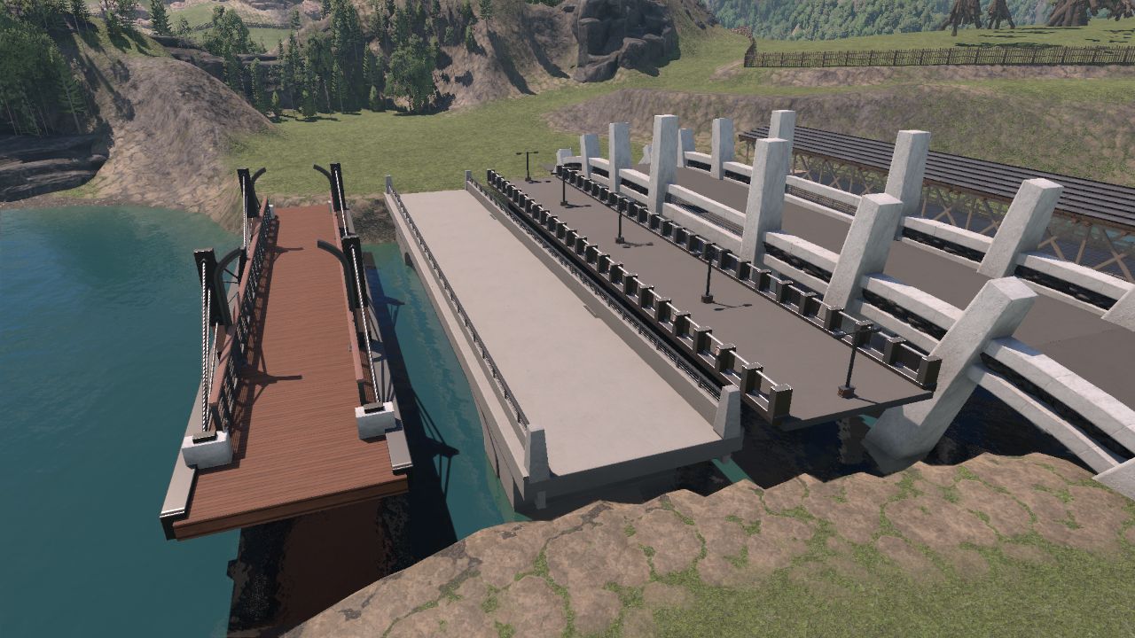 Modern Steel & Wood Suspension Bridge