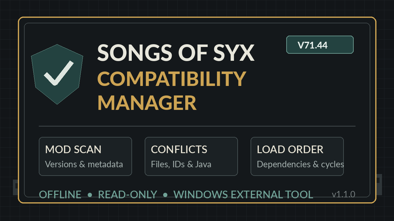 Songs of Syx Compatibility Manager — V71.44