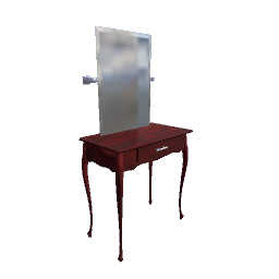 Dark Cherry Vanity Table With Mirror