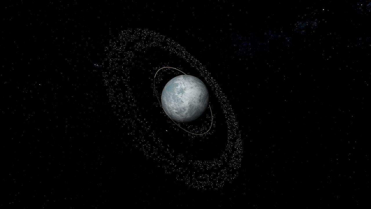 Frigid arid aquaria Rogue planet with Frigid asteroid moon