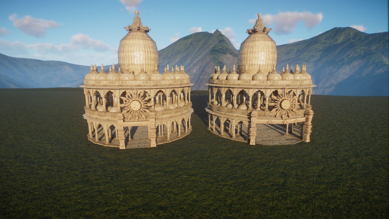 2 temples with different entrances, 2 Tempel mit verschiedenen Eingängen