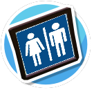 Sign Restroom Toilets Sq