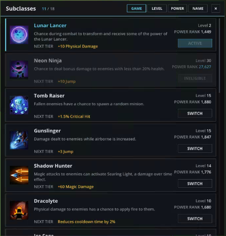 Zakros UI - Subclass