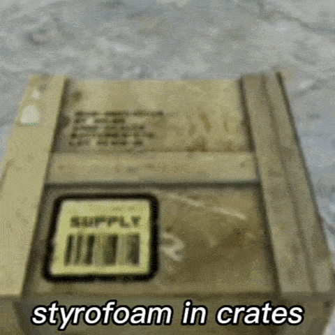 styrofoam in crates