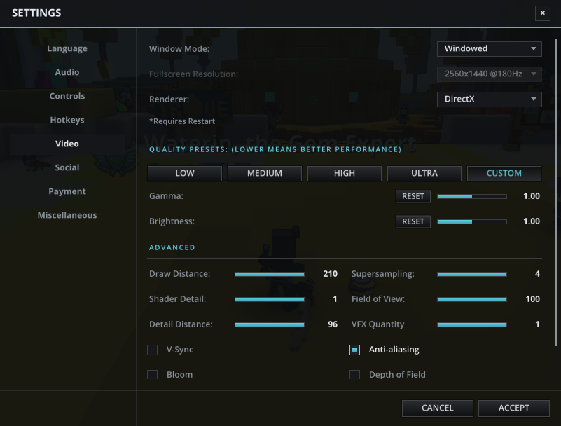 Zakros UI - Settings preview
