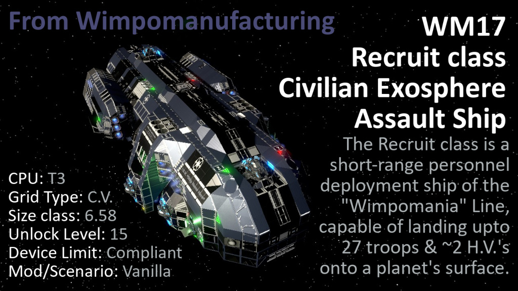 WM17 Recruit class Civ Exosphere Assault Ship
