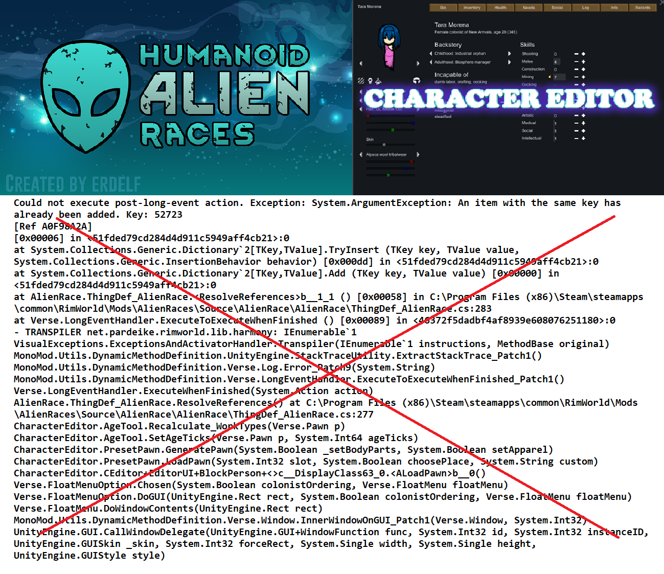HAR Character Editor Duplicate Key Fix