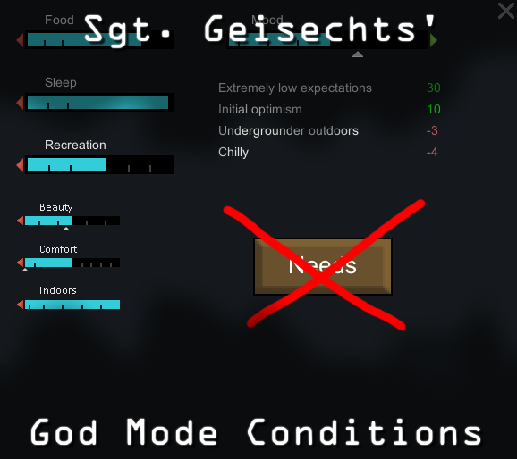 Sgt. Geisechts' God Mode Conditions mod preview for RimWorld