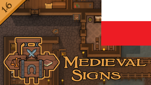 Medieval Signs PL mod preview for RimWorld