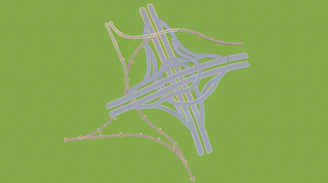 Road-Train Intersection, 4-way, ver1
