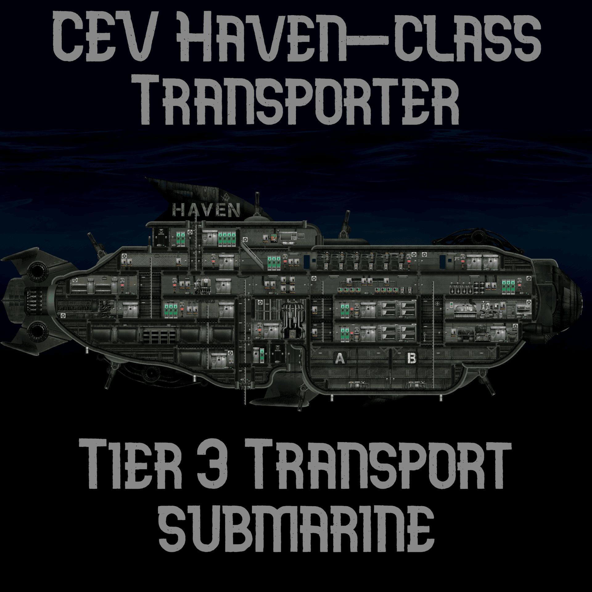 (Nuclear Laser Guns!) CEV Haven-class Transporter – Barotrauma Mod