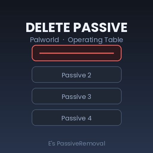 E's PassiveRemoval - Delete Passive Skills (V1.0.5 Tested)