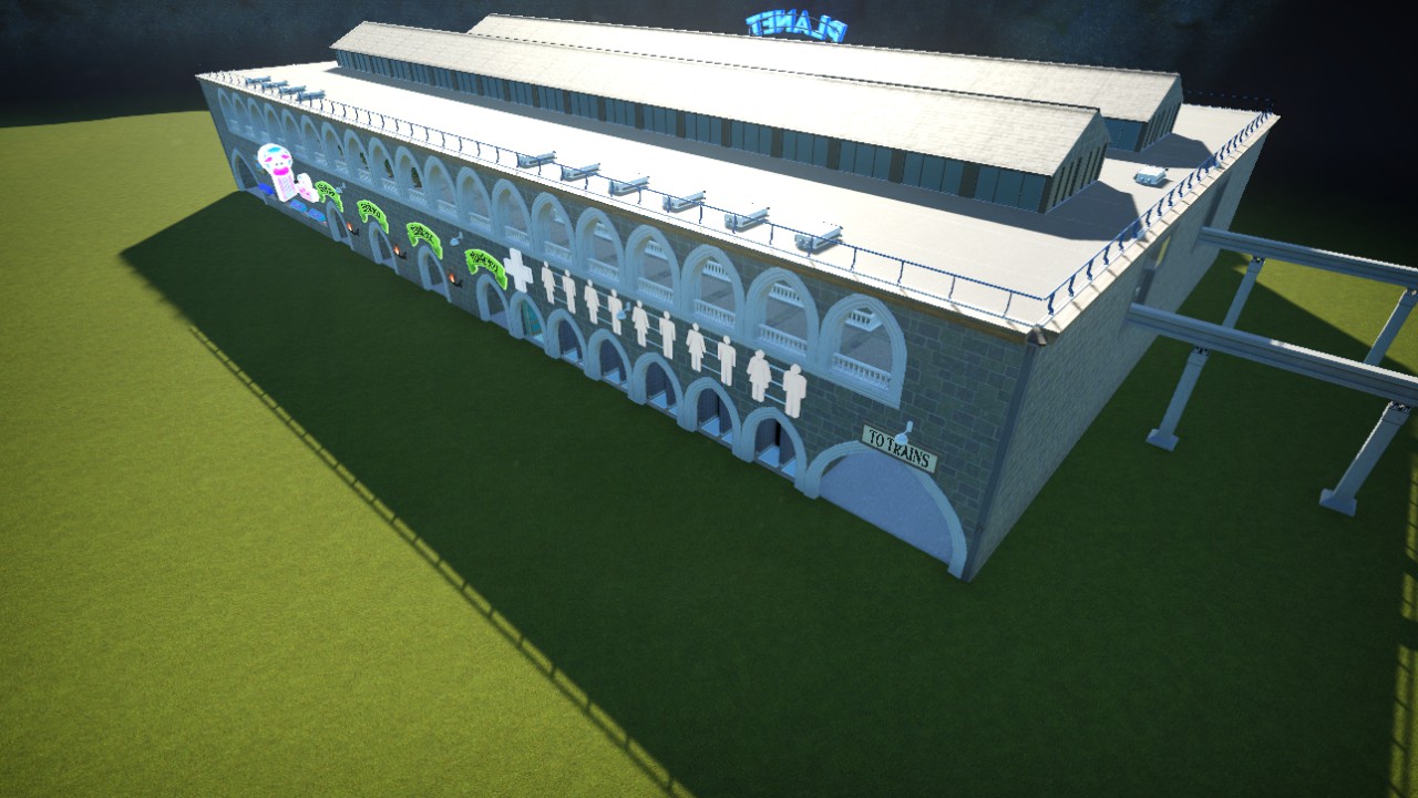 2 monorail station with entrance