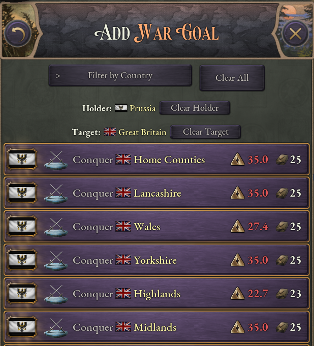 War Goal & Treaty UI