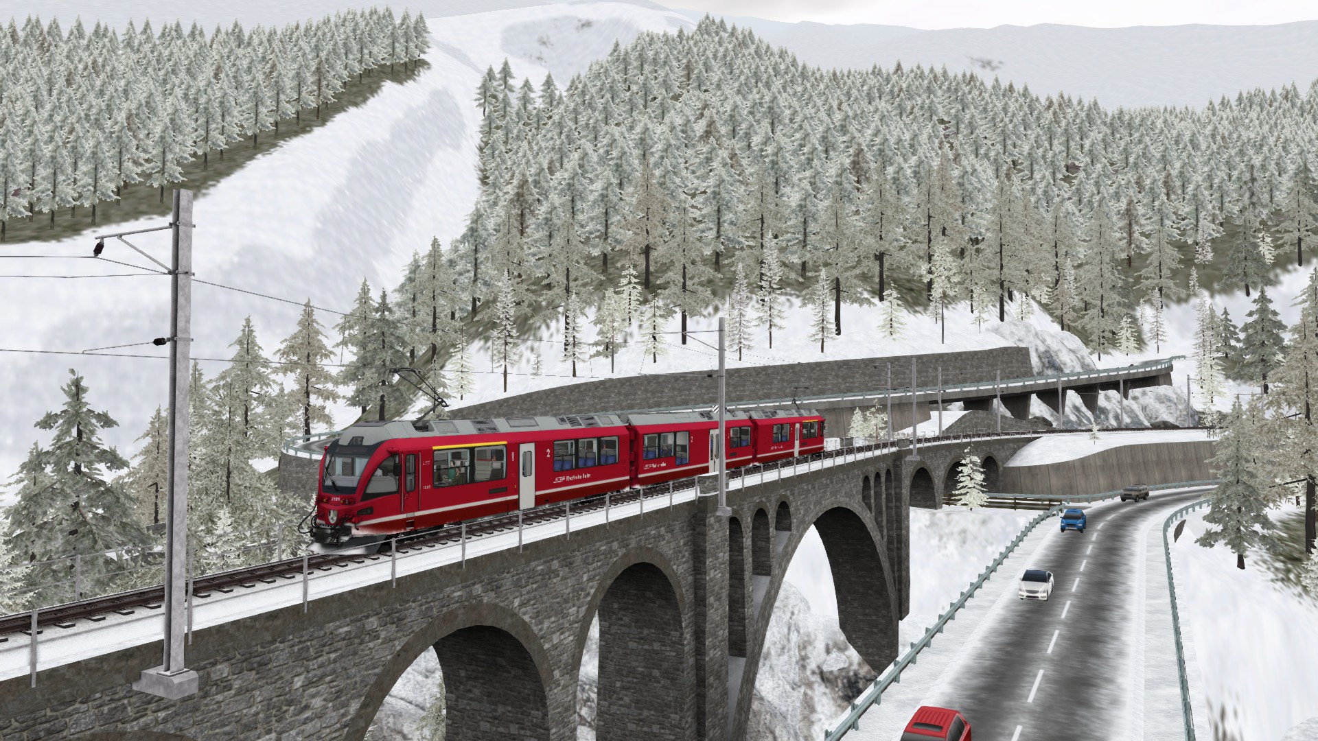 203d. Bernina / Albula Express Full Line A - Hiver (Thusis - Poschiavo) preview