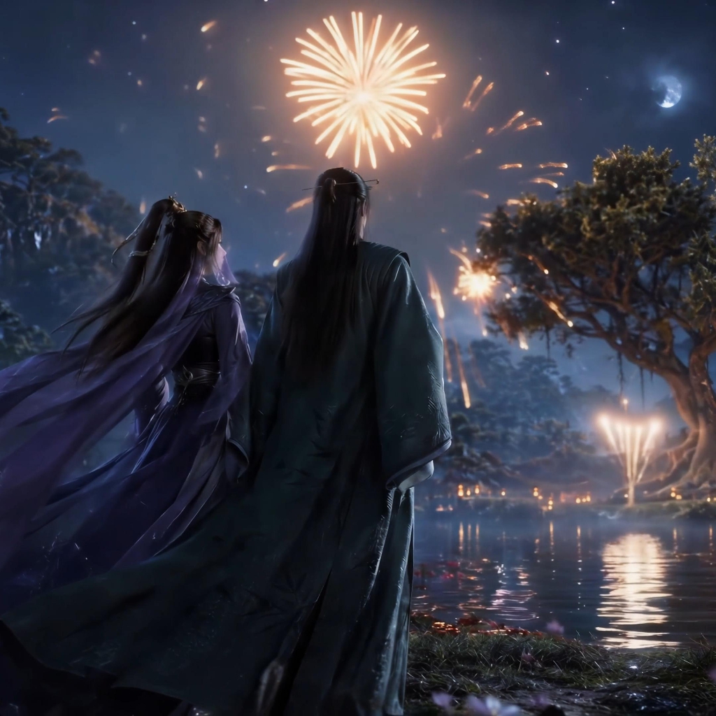 韩立紫灵看烟花-落雨无声-凡人修仙传 preview